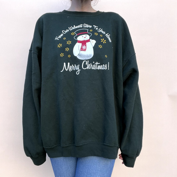 Vintage Walmart Employee Christmas Holidays Crewneck Sweatshirt Sweater Sz- 2XL - Picture 3 of 14